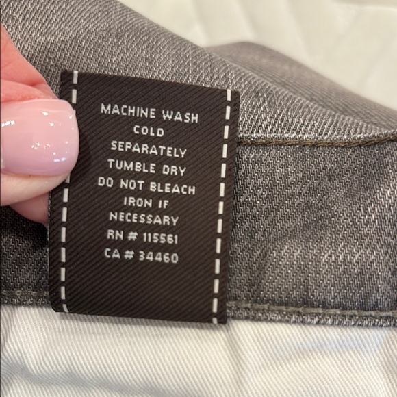 7 For All Mankind Gray Straight Jeans with Textured Finish - Picture 9 of 9